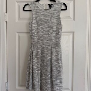 NWT - H&M Silver Textured Mini Dress